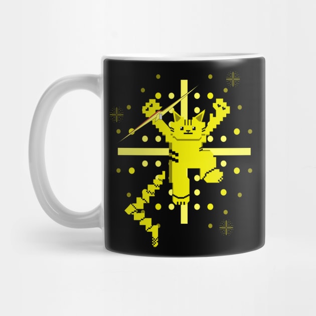 Cat Lightning Retro Gaming Yellow by HCreatives